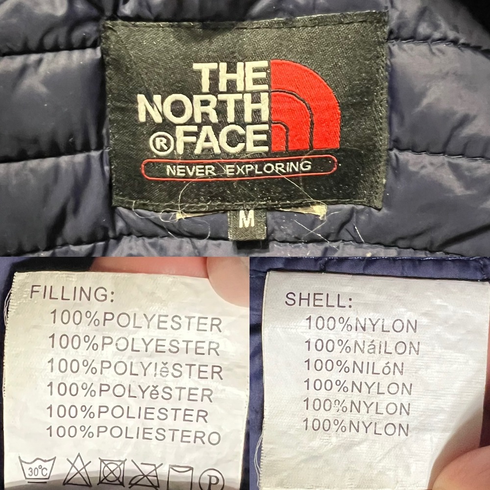 The North Face Summit Series Navy Blue Puffer Jacket Detachable Hood Mens Medium - Picture 12 of 12